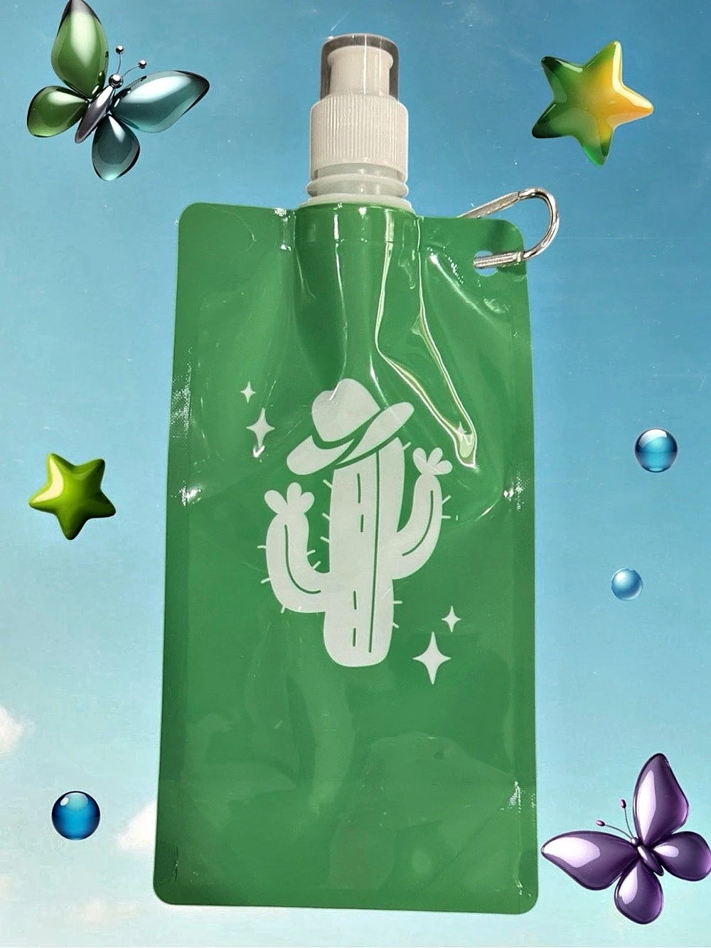 $2 Add-on | Green Collapsable Reusable Water Pouch